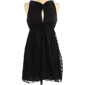 Original Milly of New York, black fit & flare dress, bow detail, keyhole neck